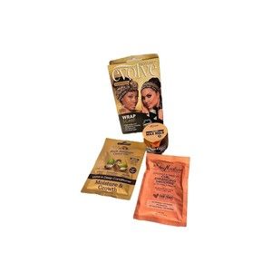 Shea Moisture Castor Oil Wrap Scarf Edge Fixer Curly Hair Products Bundle A1